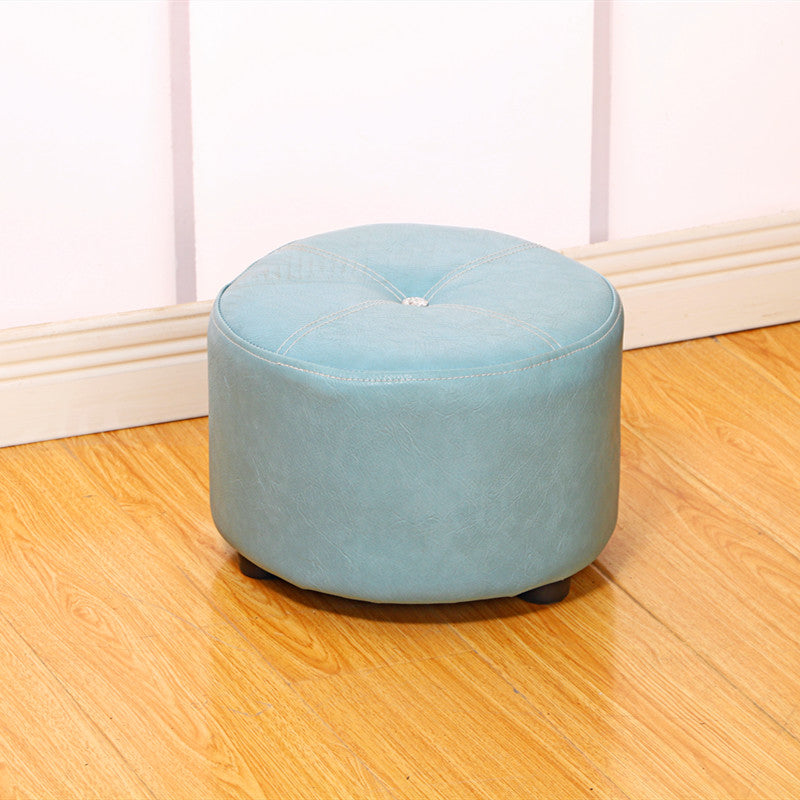 Pure Color Stain Resistant Standard Round Modern Yellow for Living Room 12"L x 12"W x 9"H Light Blue 1 Piece Clearhalo 'furn' 'furn_ottomans_poufs' 'Furniture' 'Living Room Furniture' 'Ottomans & Poufs' 'ottomans_poufs' 5635856