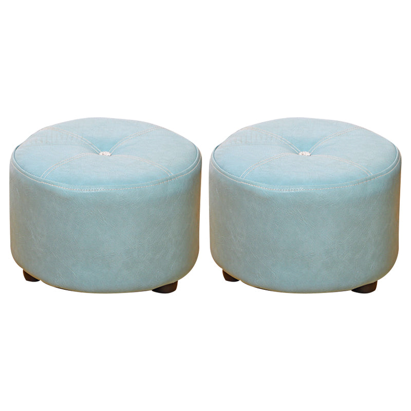 Pure Color Stain Resistant Standard Round Modern Yellow for Living Room 12"L x 12"W x 9"H Light Blue 2 Piece Set Clearhalo 'furn' 'furn_ottomans_poufs' 'Furniture' 'Living Room Furniture' 'Ottomans & Poufs' 'ottomans_poufs' 5635857