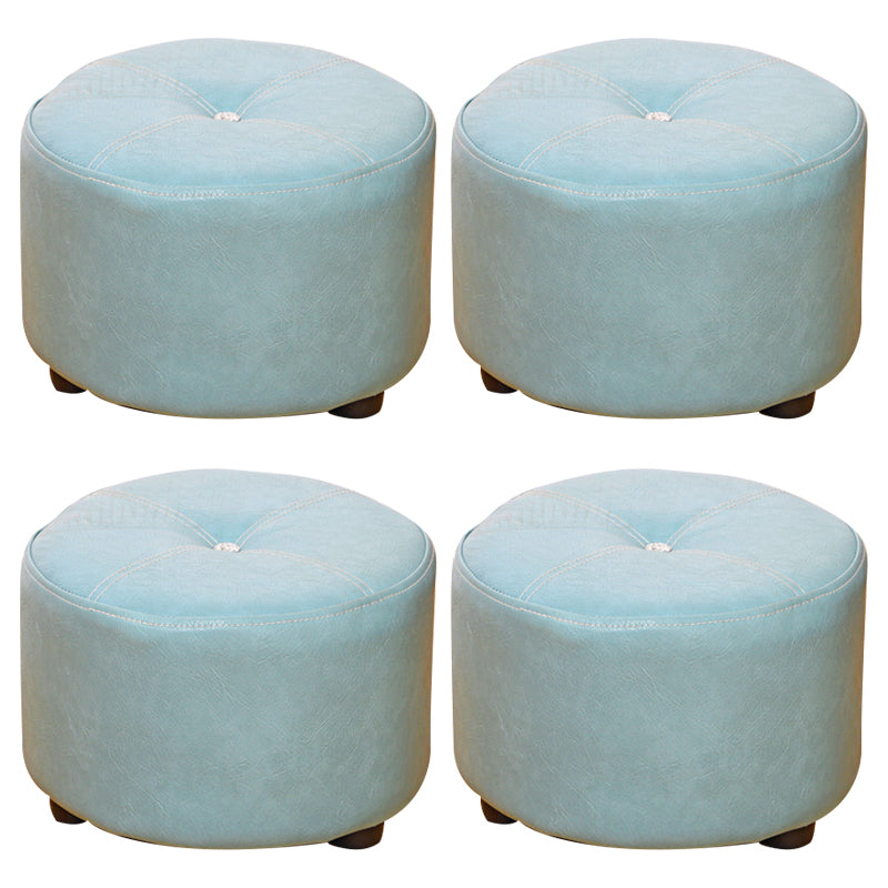Pure Color Stain Resistant Standard Round Modern Yellow for Living Room 12"L x 12"W x 9"H Light Blue 4 Piece Set Clearhalo 'furn' 'furn_ottomans_poufs' 'Furniture' 'Living Room Furniture' 'Ottomans & Poufs' 'ottomans_poufs' 5635858