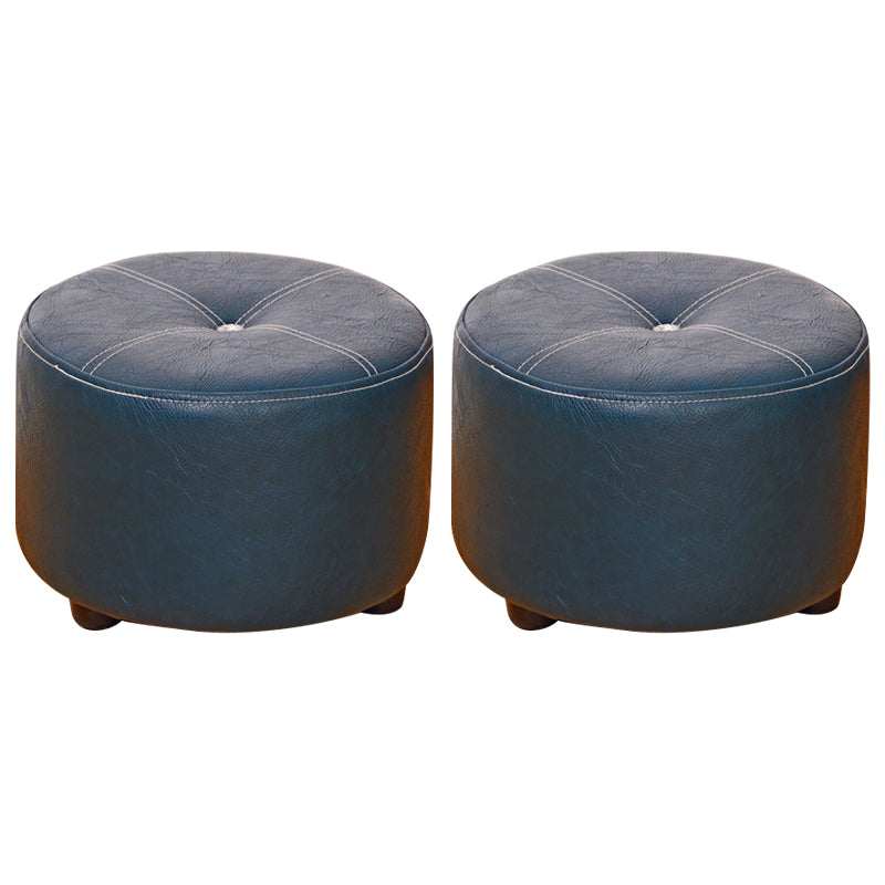 Pure Color Stain Resistant Standard Round Modern Yellow for Living Room 12"L x 12"W x 9"H Navy 2 Piece Set Clearhalo 'furn' 'furn_ottomans_poufs' 'Furniture' 'Living Room Furniture' 'Ottomans & Poufs' 'ottomans_poufs' 5635860