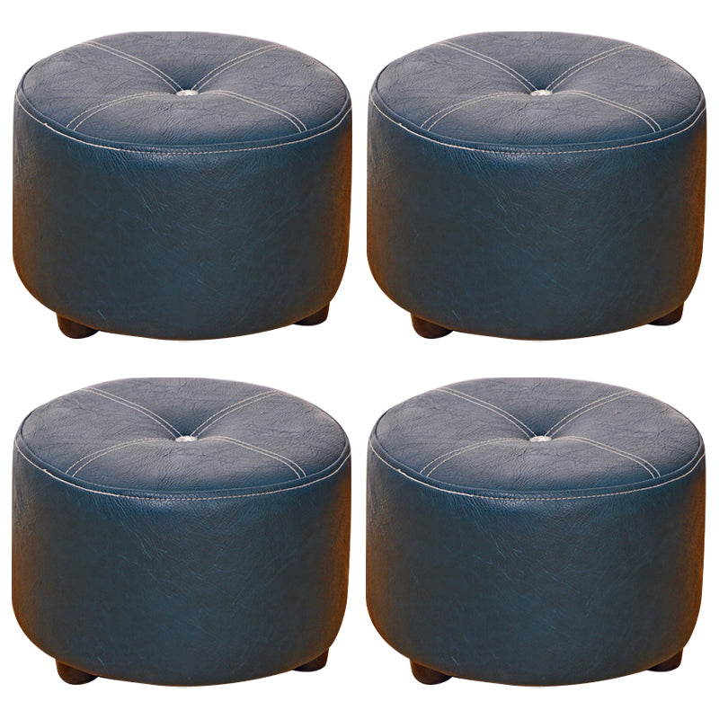 Pure Color Stain Resistant Standard Round Modern Yellow for Living Room 12"L x 12"W x 9"H Navy 4 Piece Set Clearhalo 'furn' 'furn_ottomans_poufs' 'Furniture' 'Living Room Furniture' 'Ottomans & Poufs' 'ottomans_poufs' 5635861