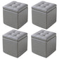 Modern Tufted Ottoman Plain Water Resistant Stain Resistant Leather Ottoman with Storage 13"L x 13"W x 14"H Grey 4 Piece Set Clearhalo 'furn' 'furn_ottomans_poufs' 'Furniture' 'Living Room Furniture' 'Ottomans & Poufs' 'ottomans_poufs' 5635879