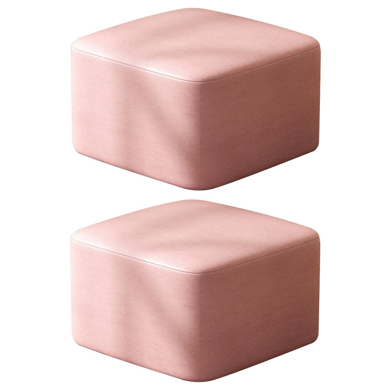 Moderne vlekbestendige standaard ronde geel leer Ottoman voor woonkamer