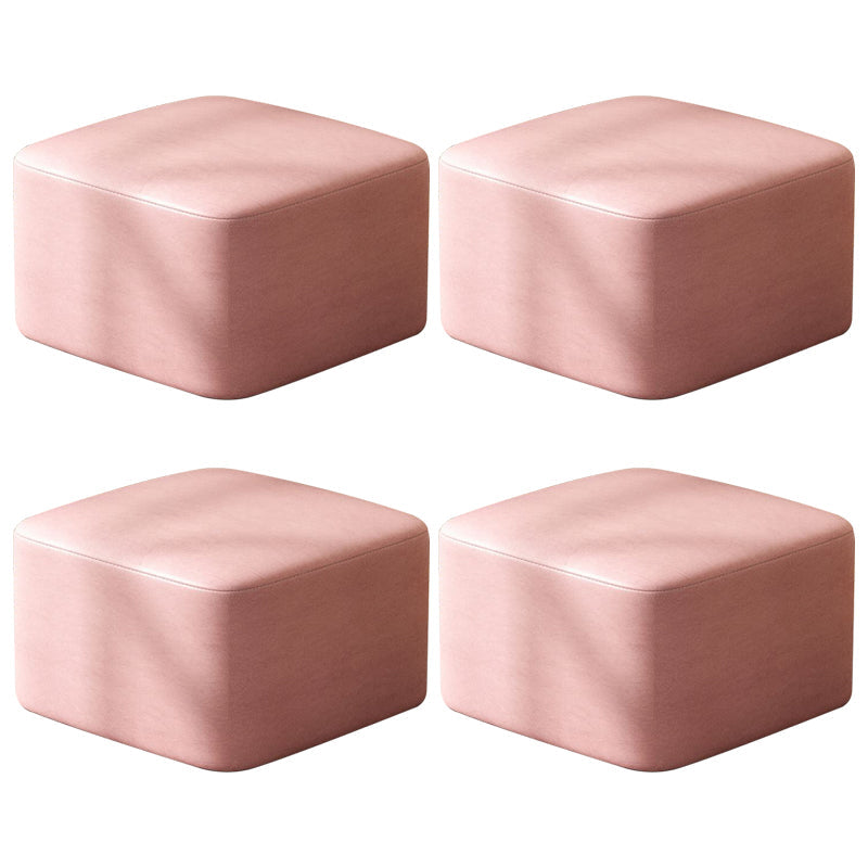 Moderne vlekbestendige standaard ronde geel leer Ottoman voor woonkamer