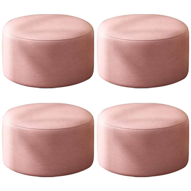 Moderne vlekbestendige standaard ronde geel leer Ottoman voor woonkamer