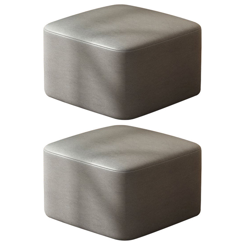 Moderne vlekbestendige standaard ronde geel leer Ottoman voor woonkamer