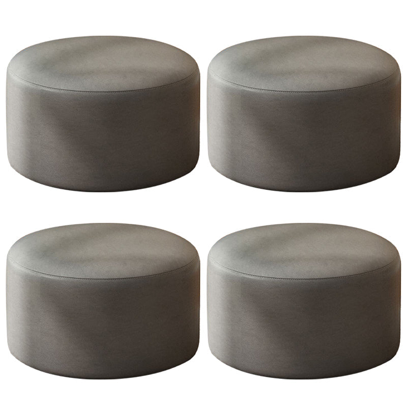 Moderne vlekbestendige standaard ronde geel leer Ottoman voor woonkamer