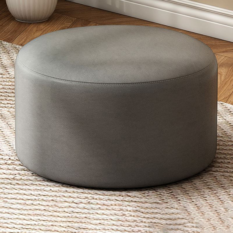 Moderne vlekbestendige standaard ronde geel leer Ottoman voor woonkamer