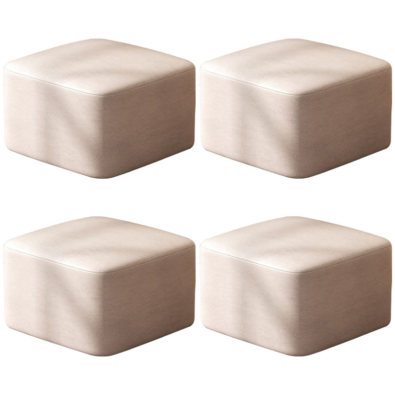 Moderne vlekbestendige standaard ronde geel leer Ottoman voor woonkamer