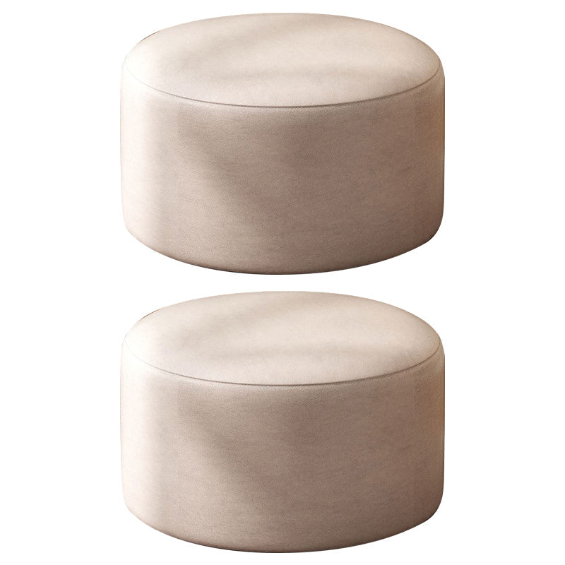 Moderne vlekbestendige standaard ronde geel leer Ottoman voor woonkamer