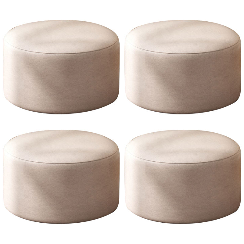 Moderne vlekbestendige standaard ronde geel leer Ottoman voor woonkamer