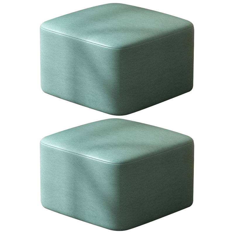 Moderne vlekbestendige standaard ronde geel leer Ottoman voor woonkamer