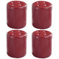 Modern Ottoman Water Resistant Tufted Leather Round Foot Stool Ottoman Red 4 Piece Set Clearhalo 'furn' 'furn_ottomans_poufs' 'Furniture' 'Living Room Furniture' 'Ottomans & Poufs' 'ottomans_poufs' 5636017