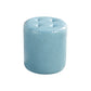 Modern Ottoman Water Resistant Tufted Leather Round Foot Stool Ottoman Light Blue 1 Piece Clearhalo 'furn' 'furn_ottomans_poufs' 'Furniture' 'Living Room Furniture' 'Ottomans & Poufs' 'ottomans_poufs' 5636018