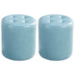 Modern Ottoman Water Resistant Tufted Leather Round Foot Stool Ottoman Light Blue 2 Piece Set Clearhalo 'furn' 'furn_ottomans_poufs' 'Furniture' 'Living Room Furniture' 'Ottomans & Poufs' 'ottomans_poufs' 5636019