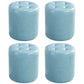 Modern Ottoman Water Resistant Tufted Leather Round Foot Stool Ottoman Light Blue 4 Piece Set Clearhalo 'furn' 'furn_ottomans_poufs' 'Furniture' 'Living Room Furniture' 'Ottomans & Poufs' 'ottomans_poufs' 5636020