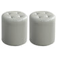 Modern Ottoman Water Resistant Tufted Leather Round Foot Stool Ottoman Grey 2 Piece Set Clearhalo 'furn' 'furn_ottomans_poufs' 'Furniture' 'Living Room Furniture' 'Ottomans & Poufs' 'ottomans_poufs' 5636022
