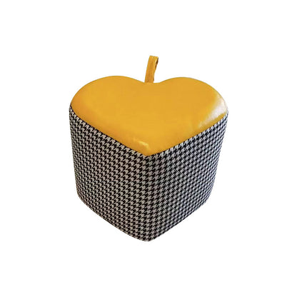 Ottoman Faux Leather Modern Specialty Water Resistant Houndstooth Pattern Ottoman 12"L x 12"W x 11"H Yellow 1 Piece Clearhalo 'furn' 'furn_ottomans_poufs' 'Furniture' 'Living Room Furniture' 'Ottomans & Poufs' 'ottomans_poufs' 5636027