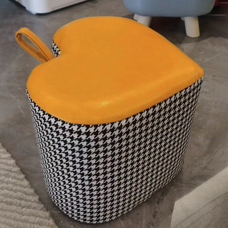 Ottoman Faux Leather Modern Specialty Water Resistant Houndstooth Pattern Ottoman Clearhalo 'furn' 'furn_ottomans_poufs' 'Furniture' 'Living Room Furniture' 'Ottomans & Poufs' 'ottomans_poufs' 5636030