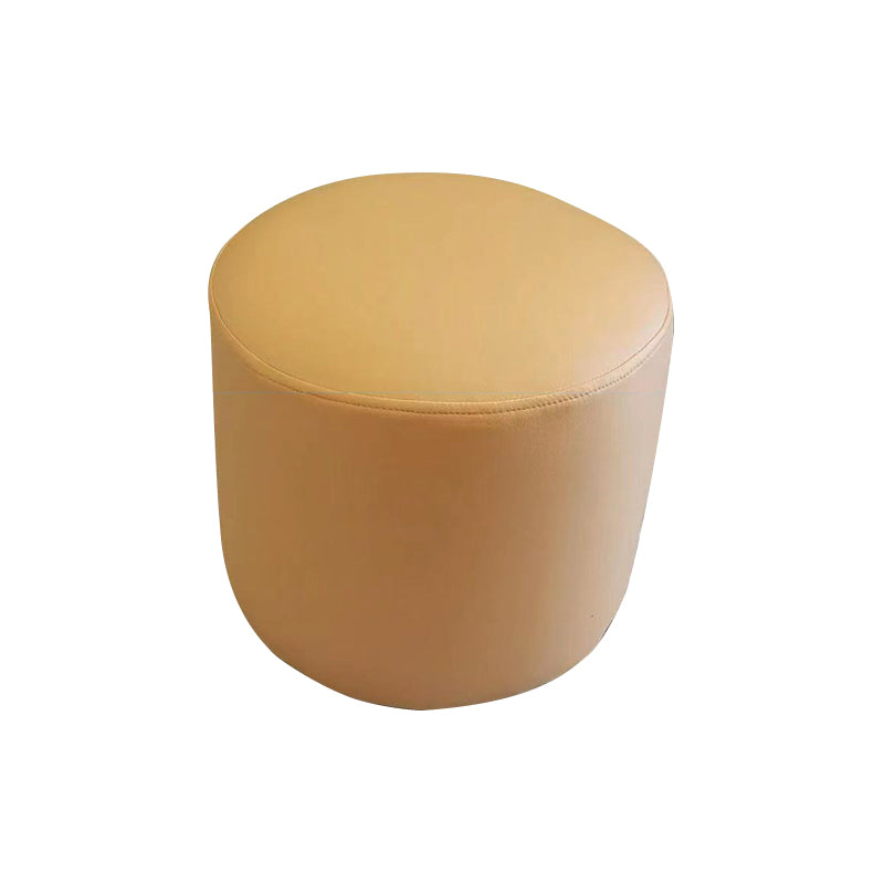 Ottoman Faux Leather Modern Specialty Water Resistant Houndstooth Pattern Ottoman 12"L x 12"W x 12"H Yellow 1 Piece Clearhalo 'furn' 'furn_ottomans_poufs' 'Furniture' 'Living Room Furniture' 'Ottomans & Poufs' 'ottomans_poufs' 5636032