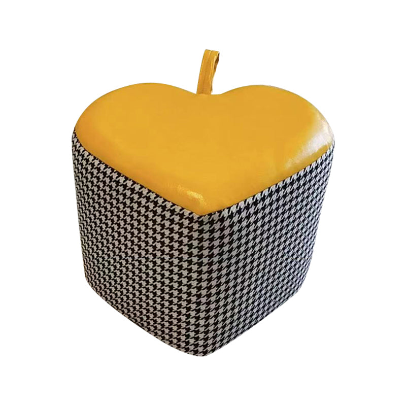 Ottoman Faux Leather Modern Specialty Water Resistant Houndstooth Pattern Ottoman Clearhalo 'furn' 'furn_ottomans_poufs' 'Furniture' 'Living Room Furniture' 'Ottomans & Poufs' 'ottomans_poufs' 5636035