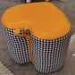 Ottoman Faux Leather Modern Specialty Water Resistant Houndstooth Pattern Ottoman Clearhalo 'furn' 'furn_ottomans_poufs' 'Furniture' 'Living Room Furniture' 'Ottomans & Poufs' 'ottomans_poufs' 5636036