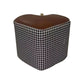 Ottoman Faux Leather Modern Specialty Water Resistant Houndstooth Pattern Ottoman 12"L x 12"W x 11"H Brown 1 Piece Clearhalo 'furn' 'furn_ottomans_poufs' 'Furniture' 'Living Room Furniture' 'Ottomans & Poufs' 'ottomans_poufs' 5636039
