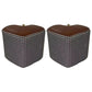 Ottoman Faux Leather Modern Specialty Water Resistant Houndstooth Pattern Ottoman 12"L x 12"W x 11"H Brown 2 Piece Set Clearhalo 'furn' 'furn_ottomans_poufs' 'Furniture' 'Living Room Furniture' 'Ottomans & Poufs' 'ottomans_poufs' 5636040
