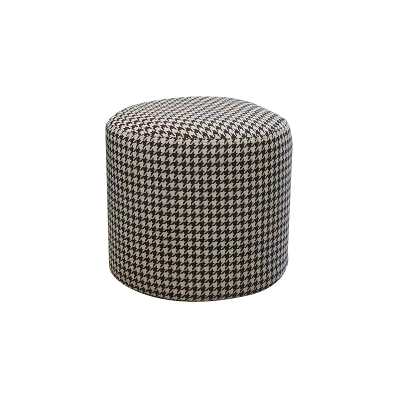 Ottoman Faux Leather Modern Specialty Water Resistant Houndstooth Pattern Ottoman 12"L x 12"W x 12"H Brown 1 Piece Clearhalo 'furn' 'furn_ottomans_poufs' 'Furniture' 'Living Room Furniture' 'Ottomans & Poufs' 'ottomans_poufs' 5636044