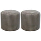 Ottoman Faux Leather Modern Specialty Water Resistant Houndstooth Pattern Ottoman 12"L x 12"W x 12"H Brown 2 Piece Set Clearhalo 'furn' 'furn_ottomans_poufs' 'Furniture' 'Living Room Furniture' 'Ottomans & Poufs' 'ottomans_poufs' 5636047