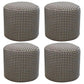 Ottoman Faux Leather Modern Specialty Water Resistant Houndstooth Pattern Ottoman 12"L x 12"W x 12"H Brown 4 Piece Set Clearhalo 'furn' 'furn_ottomans_poufs' 'Furniture' 'Living Room Furniture' 'Ottomans & Poufs' 'ottomans_poufs' 5636049