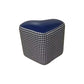 Ottoman Faux Leather Modern Specialty Water Resistant Houndstooth Pattern Ottoman 12"L x 12"W x 11"H Blue 1 Piece Clearhalo 'furn' 'furn_ottomans_poufs' 'Furniture' 'Living Room Furniture' 'Ottomans & Poufs' 'ottomans_poufs' 5636051