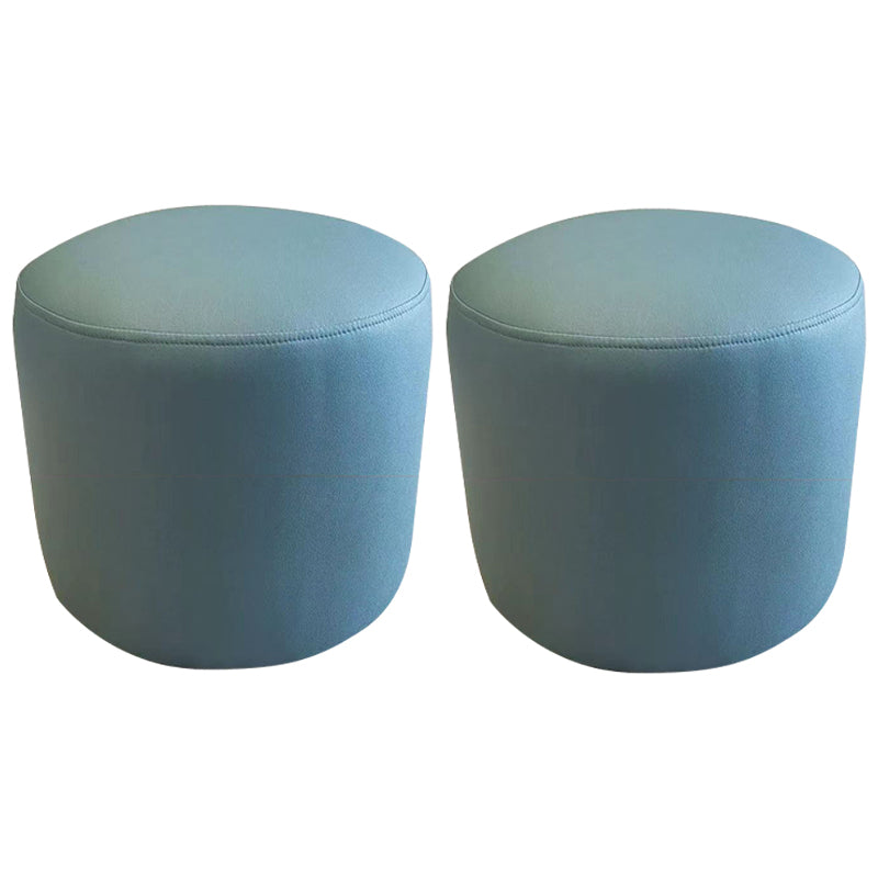 Ottoman Faux Leather Modern Specialty Water Resistant Houndstooth Pattern Ottoman 12"L x 12"W x 12"H Blue 2 Piece Set Clearhalo 'furn' 'furn_ottomans_poufs' 'Furniture' 'Living Room Furniture' 'Ottomans & Poufs' 'ottomans_poufs' 5636057