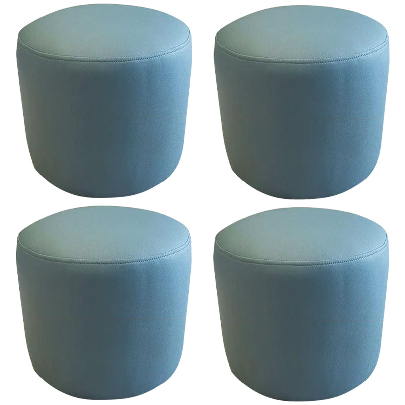 Ottoman Faux Leather Modern Specialty Water Resistant Houndstooth Pattern Ottoman 12"L x 12"W x 12"H Blue 4 Piece Set Clearhalo 'furn' 'furn_ottomans_poufs' 'Furniture' 'Living Room Furniture' 'Ottomans & Poufs' 'ottomans_poufs' 5636058