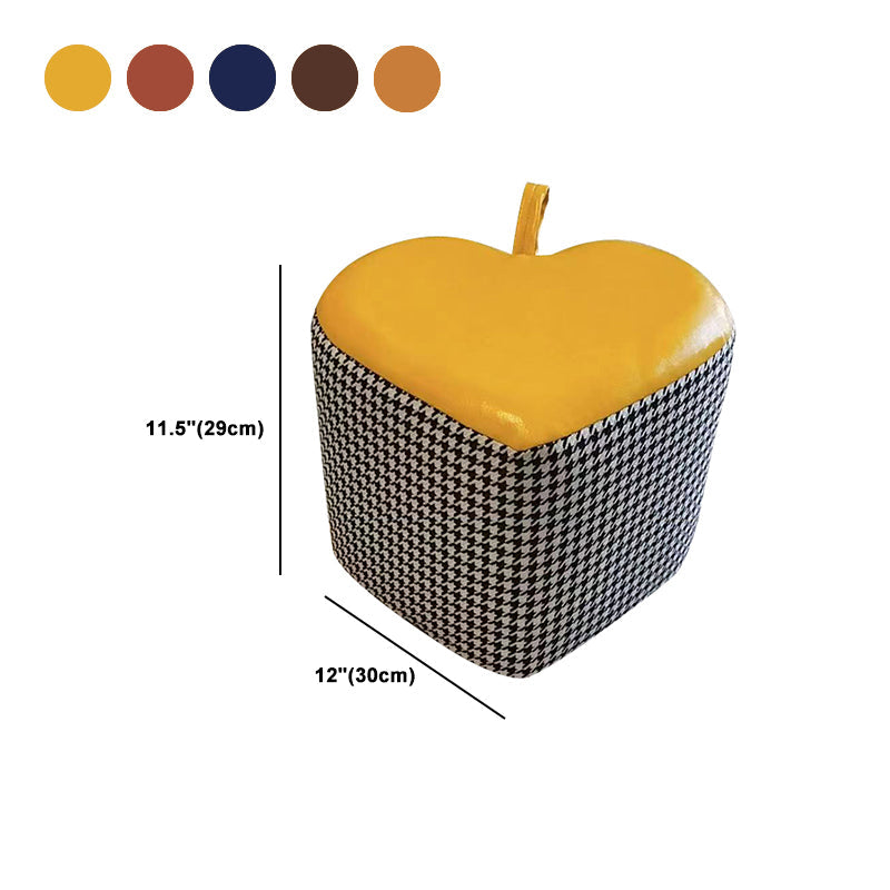 Ottoman Faux Leather Modern Specialty Water Resistant Houndstooth Pattern Ottoman Clearhalo 'furn' 'furn_ottomans_poufs' 'Furniture' 'Living Room Furniture' 'Ottomans & Poufs' 'ottomans_poufs' 5636066