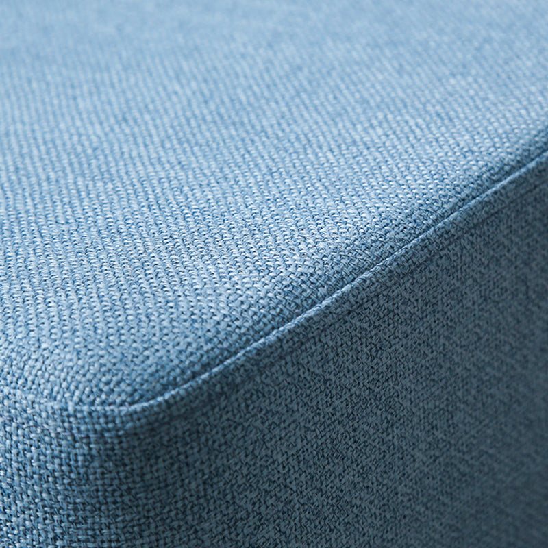 Solid Color Tear Resistant Ottoman Modern Blue Standard for Home Drawing Room