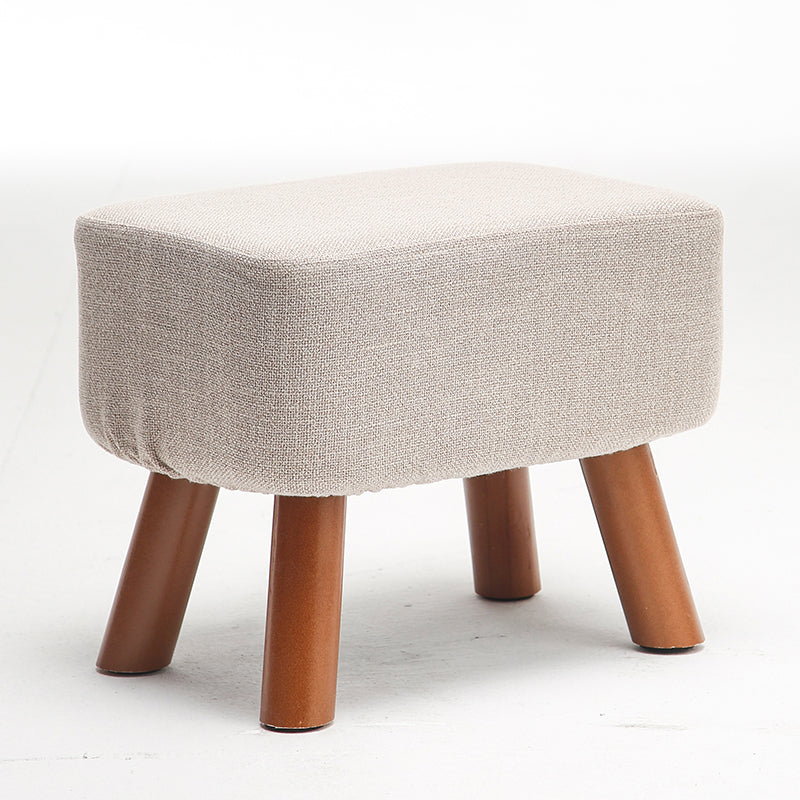 Solid Color Tear Resistant Ottoman Modern Blue Standard for Home Drawing Room