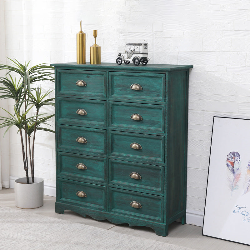 11.8" D Traditional Solid Wood Storage Chest Vertical Storage Chest Dresser with Drawers 33"L x 12"W x 39"H Green Clearhalo 'Bedroom Furniture' 'Dressers & Chests' 'dressers_chests' 'furn' 'furn_dressers_chests' 'Furniture' 5636141