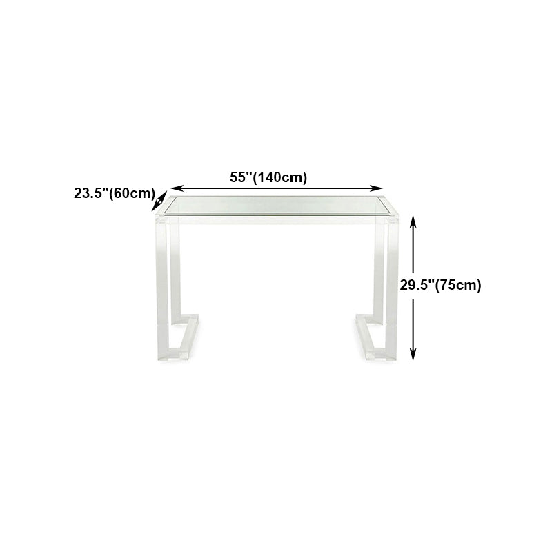 Modern Rectangular Bedroom Desk Glass Top Office Desk Home Writing Desk Clearhalo 'furn' 'furn_office_desk' 'Furniture' 'Office Desks' 'Office Furniture' 'office_desk' 5636218