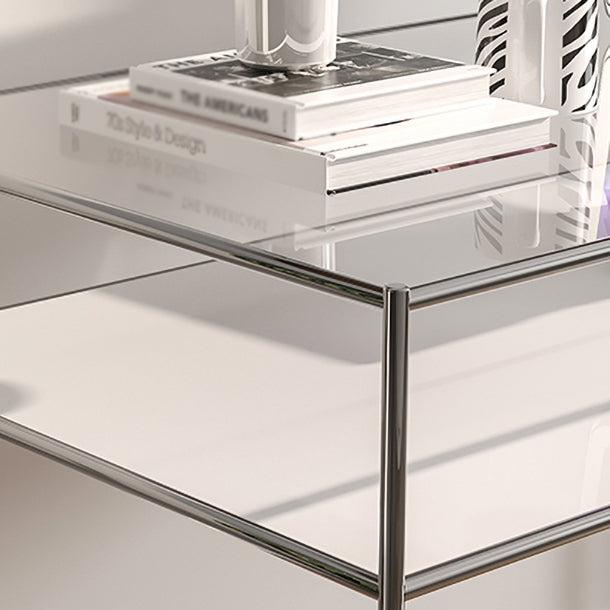 Scrivania rettangolare di vetro scrivania moderna in stile con archiviazione