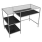 Glass Rectangular Writing Desk Contemporary Style Office Desk with Storage Shelves 47"L x 24"W x 31"H Black Clear Clearhalo 'furn' 'furn_office_desk' 'Furniture' 'Office Desks' 'Office Furniture' 'office_desk' 5636263