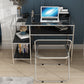Glass Rectangular Writing Desk Contemporary Style Office Desk with Storage Shelves Clearhalo 'furn' 'furn_office_desk' 'Furniture' 'Office Desks' 'Office Furniture' 'office_desk' 5636266