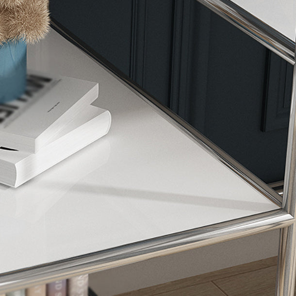 Glass Rectangular Writing Desk Contemporary Style Office Desk with Storage Shelves Clearhalo 'furn' 'furn_office_desk' 'Furniture' 'Office Desks' 'Office Furniture' 'office_desk' 5636273