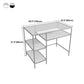 Glass Rectangular Writing Desk Contemporary Style Office Desk with Storage Shelves Clearhalo 'furn' 'furn_office_desk' 'Furniture' 'Office Desks' 'Office Furniture' 'office_desk' 5636278