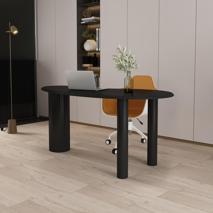 Contemporary Style Writing Desk Curved Bedroom and Office Desk Clearhalo 'furn' 'furn_office_desk' 'Furniture' 'Office Desks' 'Office Furniture' 'office_desk' 5636306