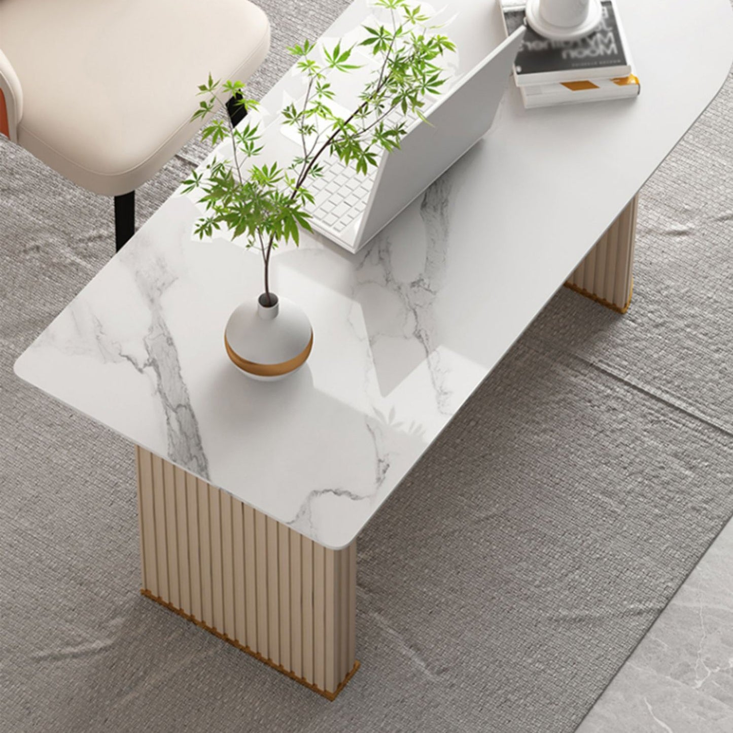 Escritorio de escritura de estilo contemporáneo Hogar y escritorio de oficina de pizarra blanca