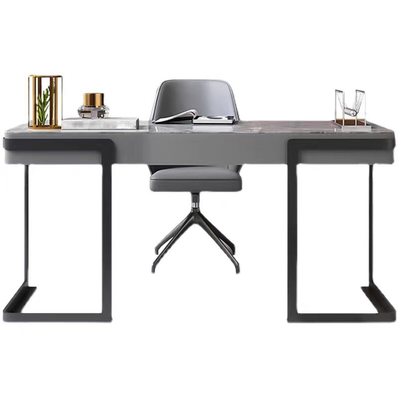 Glamstil 2-Schüchter-Büroschreibtisch Sintered Stone Top Desk mit Edelstahlbeinen