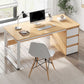 Modern Rectangular Office Desk Home Office Writing Desk with Drawers 47"L x 19"W x 30"H Natural Clearhalo 'furn' 'furn_office_desk' 'Furniture' 'Office Desks' 'Office Furniture' 'office_desk' 5636358
