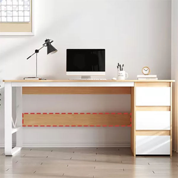 Modern Rectangular Office Desk Home Office Writing Desk with Drawers Clearhalo 'furn' 'furn_office_desk' 'Furniture' 'Office Desks' 'Office Furniture' 'office_desk' 5636366
