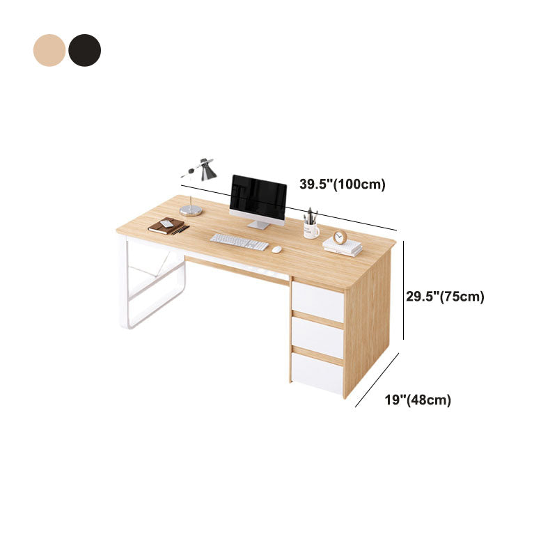 Modern Rectangular Office Desk Home Office Writing Desk with Drawers Clearhalo 'furn' 'furn_office_desk' 'Furniture' 'Office Desks' 'Office Furniture' 'office_desk' 5636367